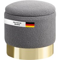 Hocker mit Stauraum Nizza Sitzhocker mit Stauraum, Modernes Design, Edler Sherpa-Bezug Sitztruhe Sitzbank mit Stauraum – optimal als Fußhocker Hocker von ALBATROS