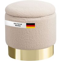 Hocker mit Stauraum Nizza Sitzhocker mit Stauraum, Modernes Design, Edler Sherpa-Bezug Sitztruhe Sitzbank mit Stauraum – optimal als Fußhocker Hocker von ALBATROS