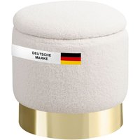 Hocker mit Stauraum Nizza Sitzhocker mit Stauraum, Modernes Design, Edler Sherpa-Bezug Sitztruhe Sitzbank mit Stauraum – optimal als Fußhocker Hocker von ALBATROS