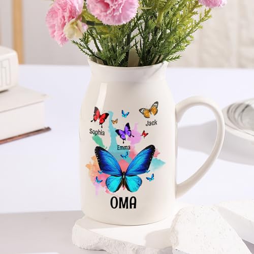 ALBERTBAND Vase mit Gravur Personalisierte Geschenke für Mama Oma Muttertagsgeschenk Ceramics Vase Geschenkideen Mutter (A) von ALBERTBAND