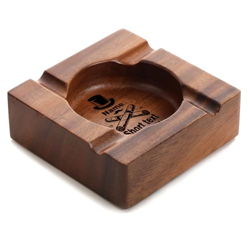 Personalisierter Aschenbecher mit Text Moderner Tischaschenbecher für Drinnen Draußen Geschenk für Männer Vater Freund Vatertag Weihnachten (Style 1-13CM) von ALBERTBAND
