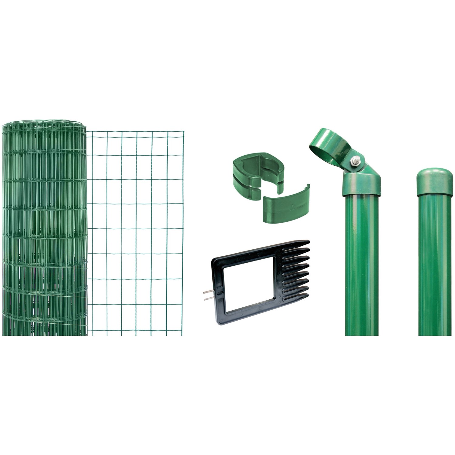 Metallzaun-Set Alberts Fix-Clip Pro 102 cm Hoch 25 m Länge Grün z. Einbetonieren von ALBERTS Fix-Clip Pro