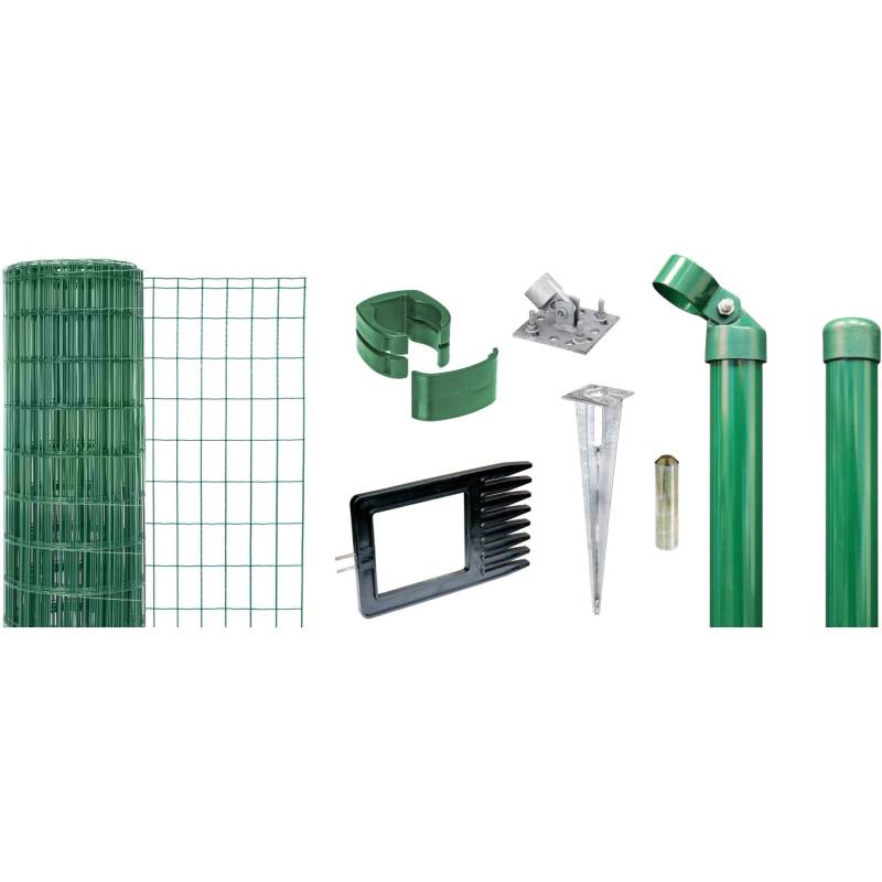 Metallzaun-Set Alberts Fix-Clip Pro 153 cm H. 25m L. Grün für Einschlagbodenh. von ALBERTS Fix-Clip Pro