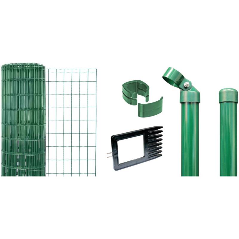 Metallzaun-Set Alberts Fix-Clip Pro 153 cm Hoch 25 m Länge Grün z. Einbetonieren von ALBERTS Fix-Clip Pro