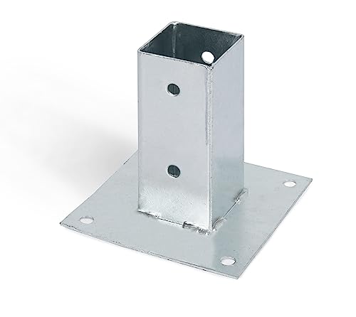 Alberts 211608 Aufschraubhülse | für Rund- oder Vierkantholzpfosten | feuerverzinkt | 61 x 61 mm von Alberts