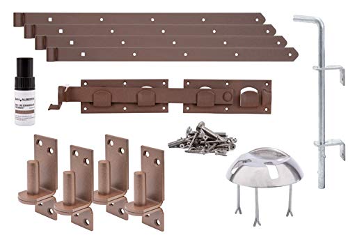 Alberts 302085 DURAVIS® Beschlagssortiment | für Doppel- oder Einzeltore | in drei Farbausführungen | rostbraun duplexbeschichtet von Alberts