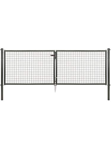 Alberts 602963 Wellengitter-Doppeltor | verschiedene Breiten und Höhen | anthrazit-metallic | Breite 300 cm | Höhe 100 cm von Alberts