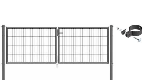 Alberts 633066 Einstab-Gittermatten-Doppeltorset | zinkphosphatiert anthrazit | 2988 x 1250 mm Alberts 633066 Einstab-Gittermatten-Doppeltorset | zinkphosphatiert anthrazit | 2988 x 1250 mm von Alberts