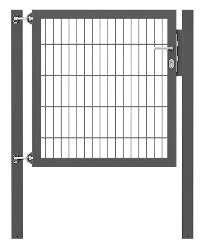 Alberts 635817 Einzeltor Flexo Plus mit Zubehör | verschiedene Breiten und Höhen | Pfostenstärke 100 x 100 mm | anthrazit | Breite 100 cm | Höhe 100 cm von Alberts