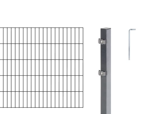 Alberts 653668 Doppelstabmattenzaun als 6 tlg. Zaun-Komplettset | verschiedene Längen und Höhen | anthrazit | Höhe 80 cm | Länge 4 m Alberts 653668 Doppelstabmattenzaun als 6 tlg. Zaun-Komplettset | verschiedene Längen und Höhen | anthrazit | Höhe 80 cm | Länge 4 m von Alberts