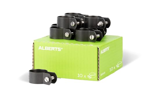 Alberts 831936 Schelle für Streben | verzinkt, anthrazit-metallic kunststoffbeschichtet | Schellen-Ø 34 mm | 10er Set von Alberts