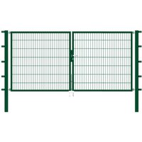 Alberts - Doppeltor Flexo, fvz.grün Kst.b.RAL 6005, lichte BxH3000x1400, PF80x80/2100mm von ALBERTS
