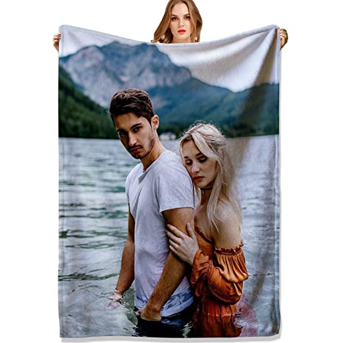 ALBVLE Personalised Blanket, Fotodecke mit Eigenem Foto, Kuscheldecke mit Motiv, I Love You Personalised Gift for Women, Man, Anniversary, Wedding Anniversary, Valentine's Day, Birthday, Lover von ALBVLE