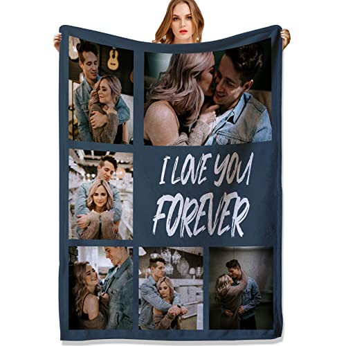 ALBVLE Personalisierte Kuscheldecke, Customised Blanket, Decke mit Foto, Geschenke für Paare zu Weihnachten, for Girlfriend Birthday, Personalisierte Geschenke Valentine's Day for Him/Her von ALBVLE