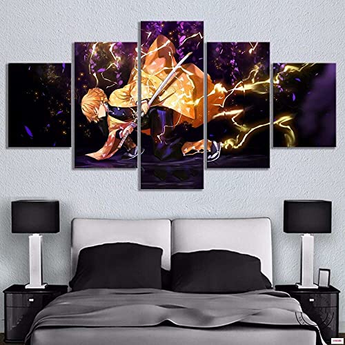 Leinwandbild 5 Tlg Kunstdruck Modern Leinwandmalerei 5 Stück Anime Poster Modulare Bild Wandkunst Für Wohnzimmer Wohnkultur, 40X60Cmx2 40X80Cmx2 40X100Cmx1Modernes Für Zuhause Büro Wanddekoration von ALBVLE