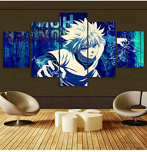 Leinwandbild 5 Tlg Kunstdruck Stück Wandkunst Leinwand Malerei Anime Charakter Poster Modernes Zuhause Wohnzimmer Schlafzimmer Dekoration Modulare Bilder,Rahmenlos,40X60Cmx2 40X80Cmx2 40X100Cmx1Stüc von ALBVLE