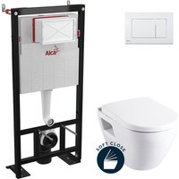 Alca - Pack wc Vorwandelement + Porcher-WC spülrandlos + Astor-Sitz + Weiße Platte ( Porcher-M270-DE) von ALCA