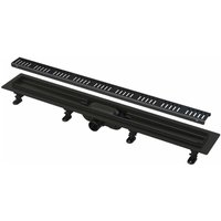Alca - drain Duschrinnen - Duschrinne Simple 85 cm, mit Rand für perforierten Rost, inkl. Rost, schwarz matt APZ10BLACK-850M von ALCA