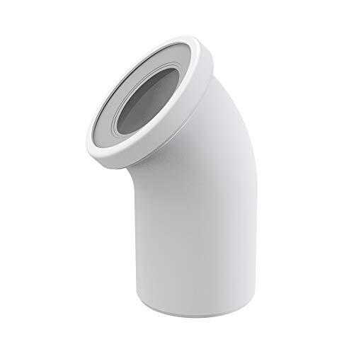 WC-Anschluß Bogen 45 Grad Abfluß weiß weiss WC-Abfluß Abflussrohr WC Verbindung für Toilette von AlcaPlast