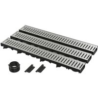 Alcadrain - Garagenset Entwässerungsrinne mit verzinktem Rost 3 Meter von ALCADRAIN