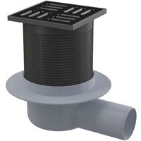 Alcadrain - Badabläufe - Seitlicher Bodenablauf 11x11 cm, Durchmesser 5 cm, kombinierter Geruchsverschluss smart, Edelstahl schwarz matt/Kunststoff von ALCADRAIN