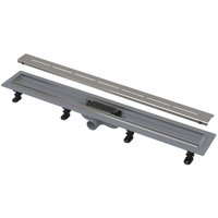Alcaplast - Alcadrain Duschrinnen - Duschwanne Simple 75 cm, mit Edelstahlrand, mit Rost, Edelstahlmatte APZ18-750M von Alcaplast