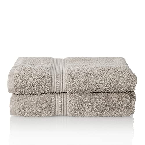 ALCLEAR Premium Frottier Handtuch Set, Frotteeserie in 6 Farben und 5 Größen, Farbe: Silbergrau, 2X Duschtücher 70x140 cm von ALCLEAR