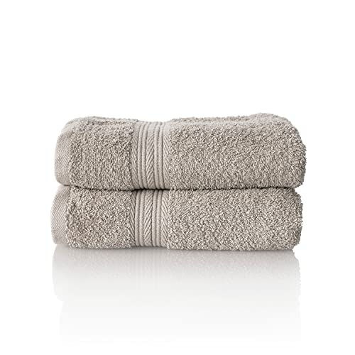 ALCLEAR Premium Frottier Handtuch Set, Frotteeserie in 6 Farben und 5 Größen, Farbe: Silbergrau, 2X Handtücher 50x100 cm von ALCLEAR