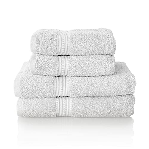 ALCLEAR Premium Frottier Handtuch Set, Frotteeserie in 6 Farben und 5 Größen, Farbe: Weiss, 2X Duschtücher 70x140 cm und 2X Handtücher 50x100 cm von ALCLEAR