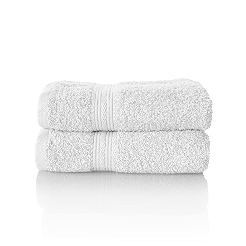 ALCLEAR Premium Frottier Handtuch Set, Frotteeserie in 6 Farben und 5 Größen, Farbe: Weiss, 2X Handtücher 50x100 cm von ALCLEAR