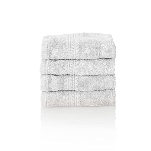ALCLEAR Komfort Frottier Handtuch Set saugstark aus 100% Ökotex Baumwolle, Frotteeserie in 6 Farben und 5 Größen, Farbe: Weiss, 4X Gästetücher 30x50 cm von ALCLEAR