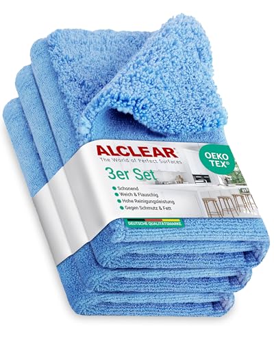 ALCLEAR 820203K_3 3er Set Mikrofasertücher für Hochglanzküchen, Microfaser Küchentuch, Geschirrtuch Küche, 40x40 cm, reinigt ohne Kratzer und Streifen ALCLEAR 820203K_3 3er Set Mikrofasertücher für Hochglanzküchen, Microfaser Küchentuch, Geschirrtuch Küche, 40x40 cm, reinigt ohne Kratzer und Streifen von ALCLEAR