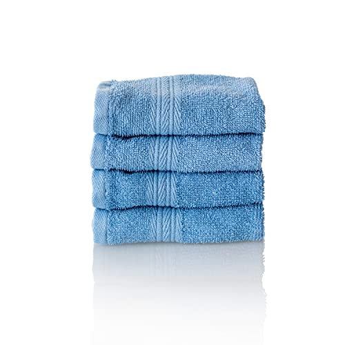 ALCLEAR Komfort Frottier Handtuch Set saugstark aus 100% Ökotex Baumwolle, Frotteeserie in 6 Farben und 5 Größen, Farbe: Jeansblau, 4X Gästetücher 30x50 cm von ALCLEAR