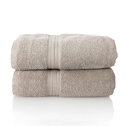 ALCLEAR Komfort Frottier Handtuch Set saugstark aus 100% Ökotex Baumwolle, Frotteeserie in 6 Farben und 5 Größen, Farbe: Silbergrau, 2X Saunatücher 70x200 cm von ALCLEAR