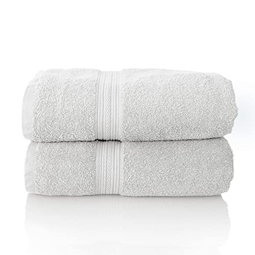 ALCLEAR Komfort Frottier Handtuch Set saugstark aus 100% Ökotex Baumwolle, Frotteeserie in 6 Farben und 5 Größen, Farbe: Weiss, 2X Saunatücher 70x200 cm von ALCLEAR