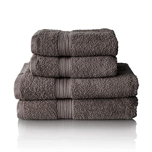 ALCLEAR Premium Frottier Handtuch Set, Frotteeserie in 6 Farben und 5 Größen, Farbe: ANTHRAZIT, 2X Duschtücher 70x140 cm und 2X Handtücher 50x100 cm von ALCLEAR