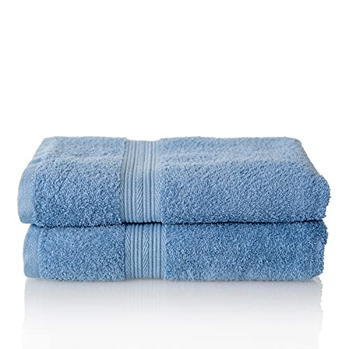 ALCLEAR Premium Frottier Handtuch Set, Frotteeserie in 6 Farben und 5 Größen, Farbe: JEANSBLAU, 2X Duschtücher 70x140 cm von ALCLEAR