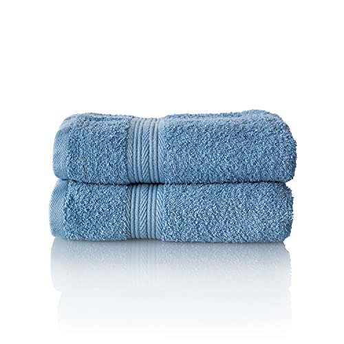 ALCLEAR Premium Frottier Handtuch Set, Frotteeserie in 6 Farben und 5 Größen, Farbe: Jeansblau, 2X Handtücher 50x100 cm von ALCLEAR