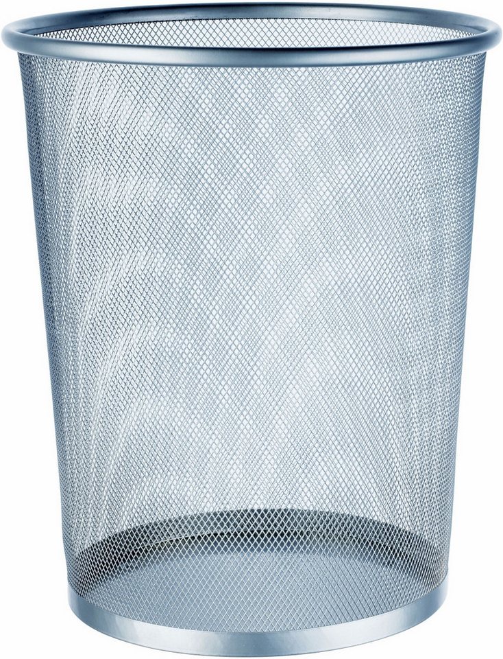 ALCO Papierkorb Papier-Abfallsammler lackiertes Metall gelocht silber von ALCO