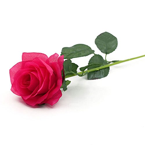 ALCYONEUS 1 x künstliche Rose für Hochzeit, Braut, Party, Zuhause, Garten, Dekoration (rosarot). von ALCYONEUS