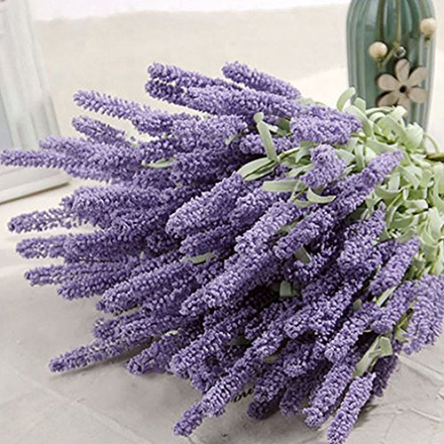 Alcyoneus Lavendel-Kunstblumen, 12 Stück, als Bouquet, für den Garten und das Zuhause, zum Basteln, als Dekoration hellviolett von Alcyoneus