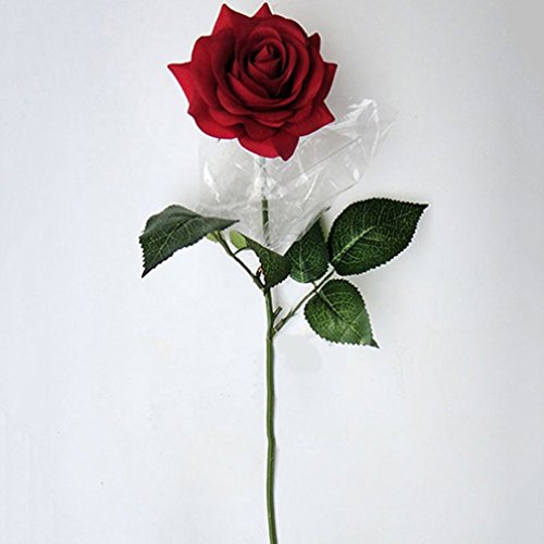 alkyoneus 10 PCS Künstliche Latex Blumenstrauß Rose Blumen Hochzeit Party Office Home Decor rot von ALCYONEUS