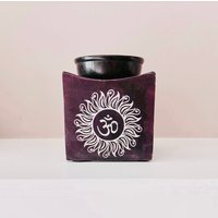 Handgeschnitzte Om Symbol Seifenstein Aroma Lampe, Aromatherapie, Heilung, Chakra Meditation, Ausgleich, Energieschutz, Spirituelles Geschenk von ALCritualshop