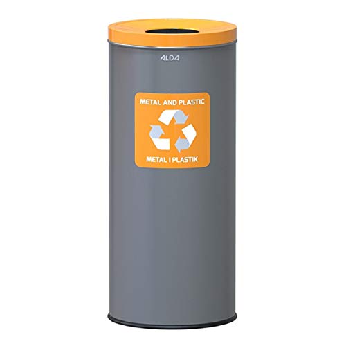 ALDA Eco Abfalltrenneimer 45 Liter, Grau und Deckel, Einheitsgröße, Gelb von ALDA