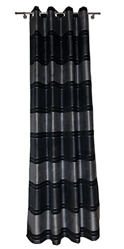 ALDOMO Oesenschal Ösenvorhang 140x235 cm Deko Gardine Vienne anthrazit Silber Streifen ALDOMO Oesenschal Ösenvorhang 140x235 cm Deko Gardine Vienne anthrazit Silber Streifen von ALDOMO