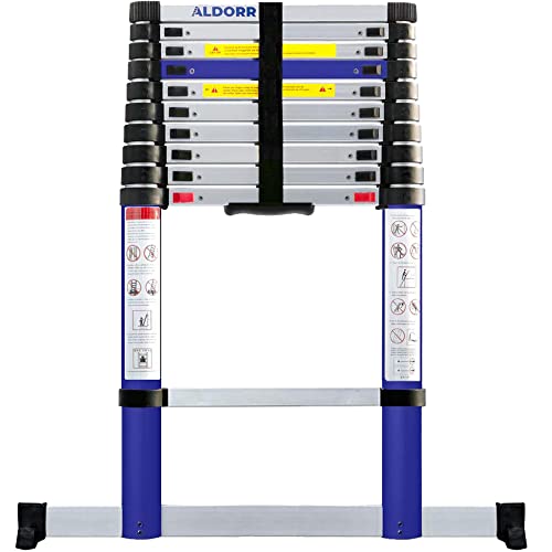 ALDORR 3,20M Teleskopleiter aus hochwertigem Aluminium - Mehrzweckleiter - Belastbarkeit bis zu 150kg - Soft-Close-System - Sicher und zuverlässig (EN131) von ALDORR