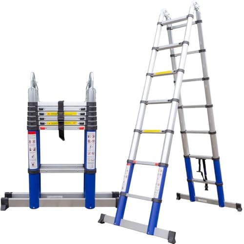 ALDORR 4,40M Teleskop-Klappleiter aus Hochwertigem Aluminium - Teleskopleiter - Belastbarkeit bis zu 150kg - Leiter Ausziehbar - Sicher und zuverlässig (EN131) von ALDORR