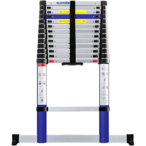 ALDORR 5,20M Teleskopleiter aus hochwertigem Aluminium - Mehrzweckleiter - Belastbarkeit bis zu 150kg - Soft-Close-System - Sicher und zuverlässig (EN131) von ALDORR