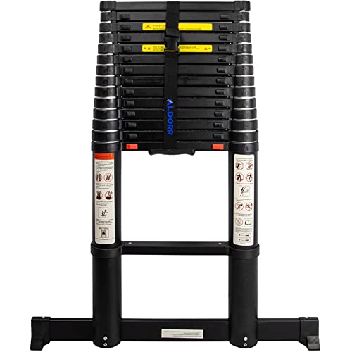 ALDORR Professional 4,80M Teleskopleiter aus hochwertigem Aluminium - Mehrzweckleiter - Belastbarkeit bis zu 150kg - Soft-Close-System - Opti-Grip - Sicher und zuverlässig (EN131) von ALDORR