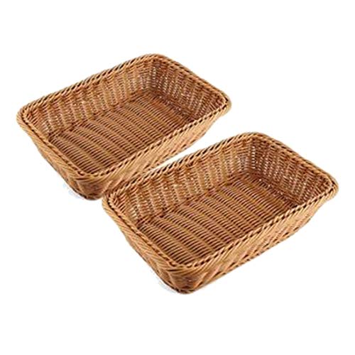 2 StüCk Rechteckiger Korb für Tisch- oder Theken Display für Brot, und GemüSe Weiden KöRbe für MäRkte, BäCkerei von ALDOUS
